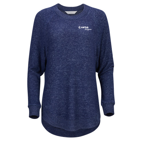  Boxercraft Womens Navy Heather Cuddle Oversized Crew - Cartus Insignia