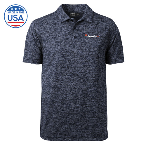 Navy Honeycomb Jacquard Polo - Anywhere