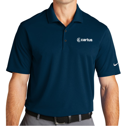  Nike Navy Dri Fit Micro Pique 2.0 Polo - Cartus Horizontal