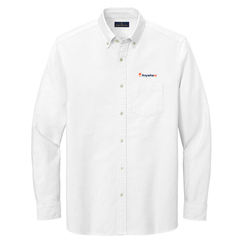  Brooks Brothers Mens White Casual Oxford Cloth Shirt - Anywhere