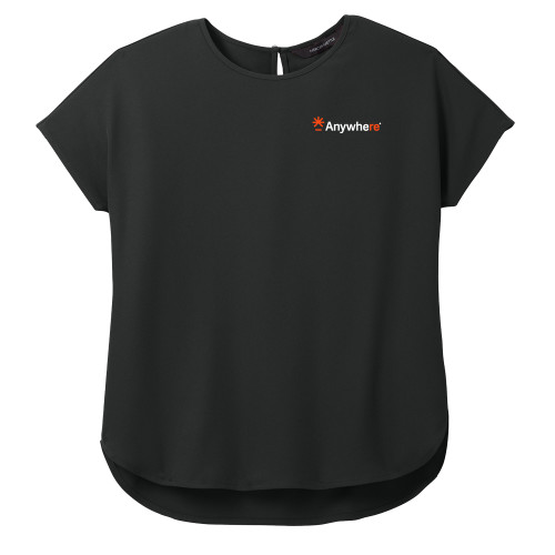  Mercer + Mettle Womens Black Stretch Crepe Crew - Anywhere