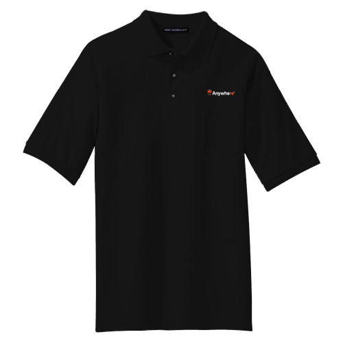 Black Silk Touch Polo w/ Pocket - Anywhere
