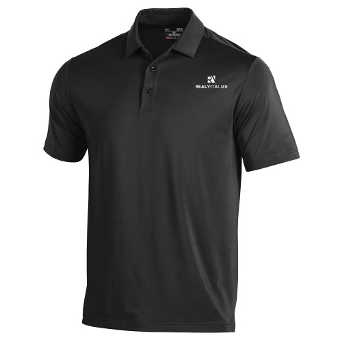  Under Armour Black Performance Polo - RealVitalize Primary Mark EMB
