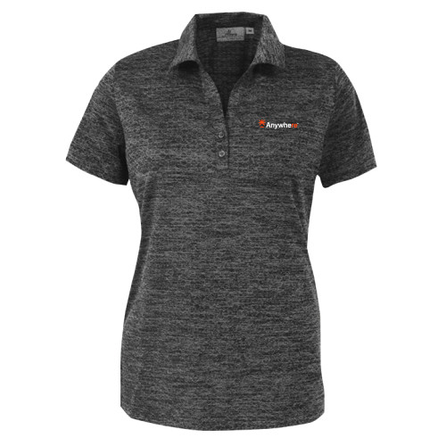  Womens Charcoal Honeycomb Jacquard Polo - Anywhere