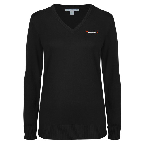  Womens Black VNeck Sweater - Anywhere