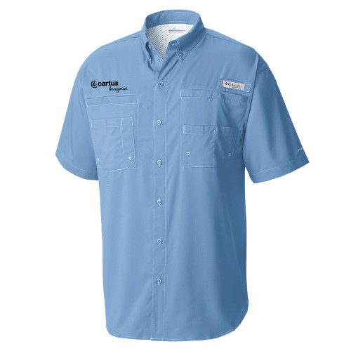  Columbia Light Blue Tamiami Performance Short Sleeve Shirt - Cartus Insignia