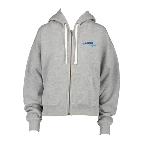  ENZA Womens Grey Boxy Full Zip Hood - Cartus Insignia