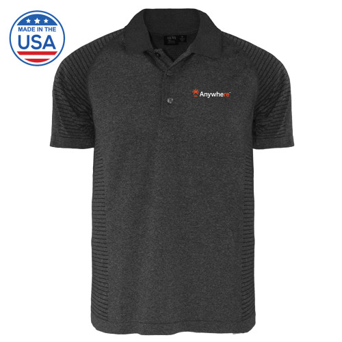  Heather Charcoal Body Mapping Polo - Anywhere