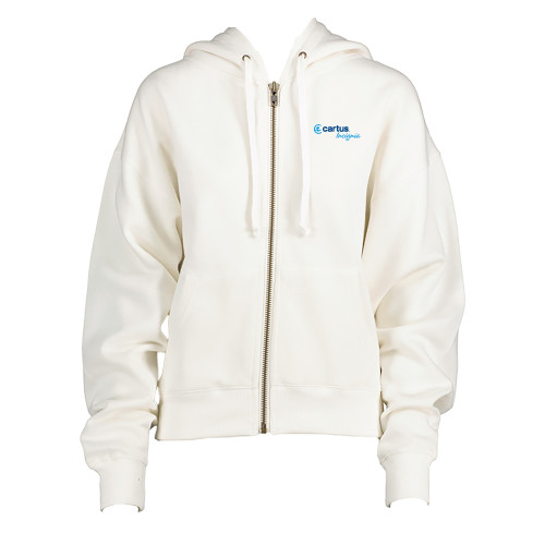  ENZA Womens White Boxy Full Zip Hood - Cartus Insignia