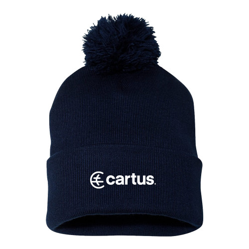  Sportsman Navy Pom Pom Cuffed Beanie - Cartus Horizontal