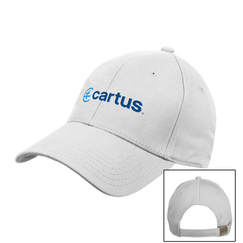  White Structured Adjustable Pro Style Hat - Cartus Horizontal