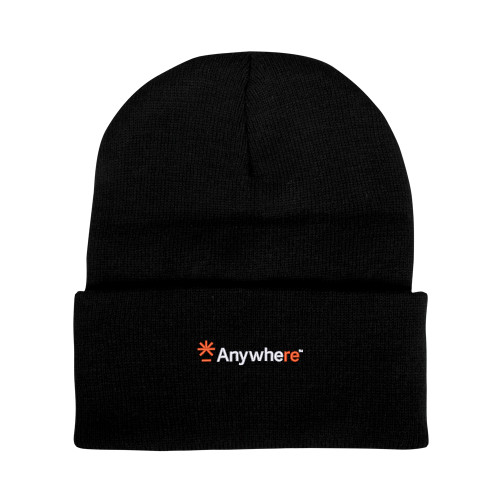  Black Knit Beanie w/Cuff - Anywhere