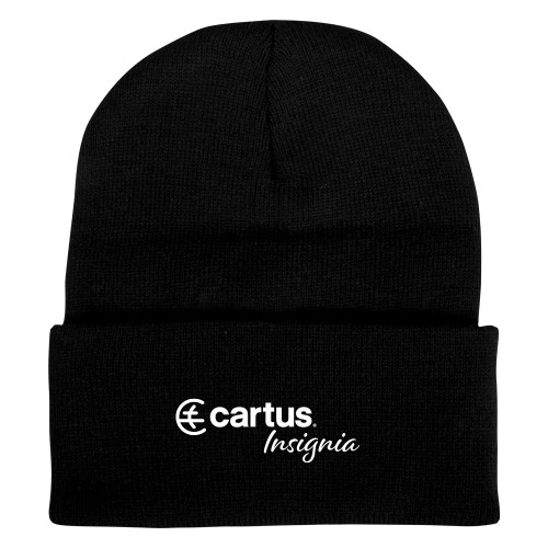  Black Knit Beanie w/Cuff - Cartus Insignia