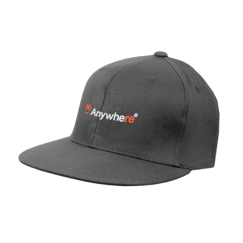  Charcoal Flat Bill Snapback Hat - Anywhere