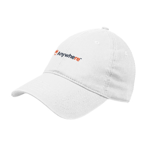  White Unstructured Adjustable Low Profile Hat - Anywhere