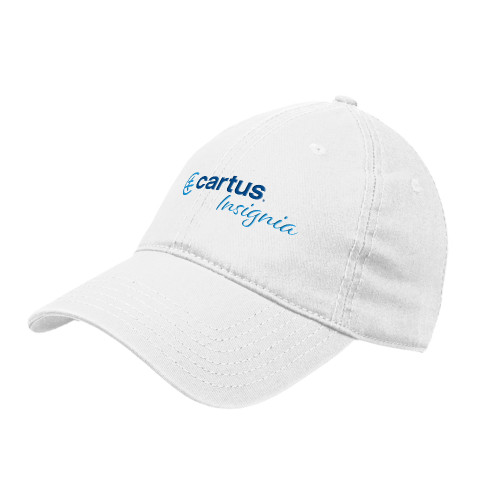  White Unstructured Adjustable Low Profile Hat - Cartus Insignia