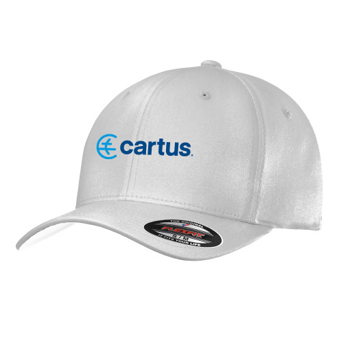  White Flexfit Structured Low Profile Hat - Cartus Horizontal