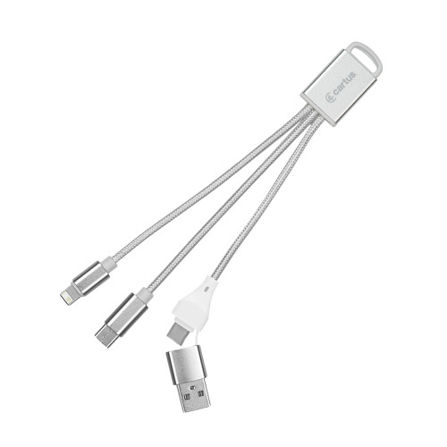  3 in 1 Silver Cable - Cartus Horizontal Engraved