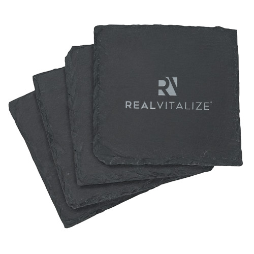  Slate Coaster Set - RealVitalize Primary Mark Engraved