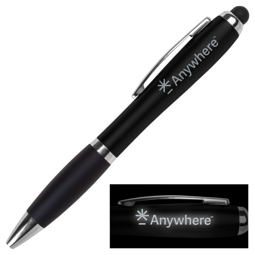  LIGHT UP LOGO Black Stylus Pen - Anywhere Engraved