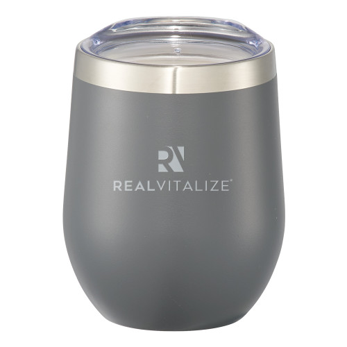 Corzo Vacuum Insulated Charcoal Cup 12oz - RealVitalize Primary Mark Engraved