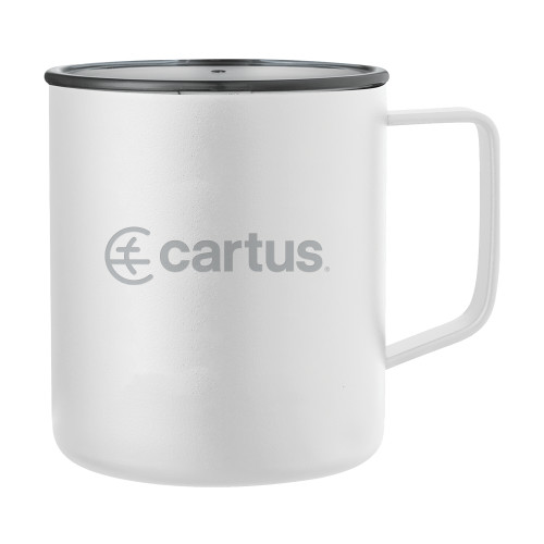  Rover Camp Vacuum Insulated White Mug 14oz - Cartus Horizontal Engraved