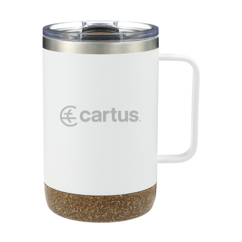  Valhalla Vacuum Insulated Camp White Mug 14oz - Cartus Horizontal Engraved