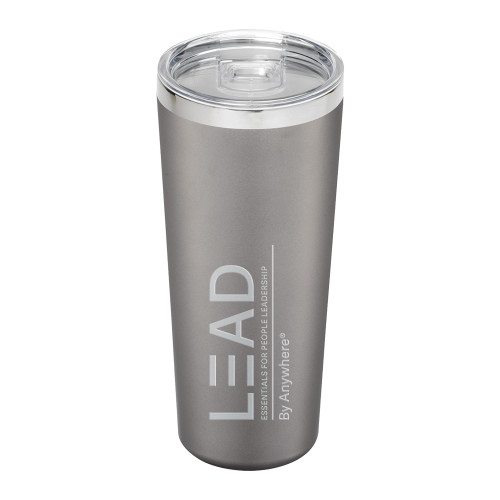  Thor Vacuum Insulated Grey Tumbler 22oz - Lead by Anywhere w Tagline Engraved