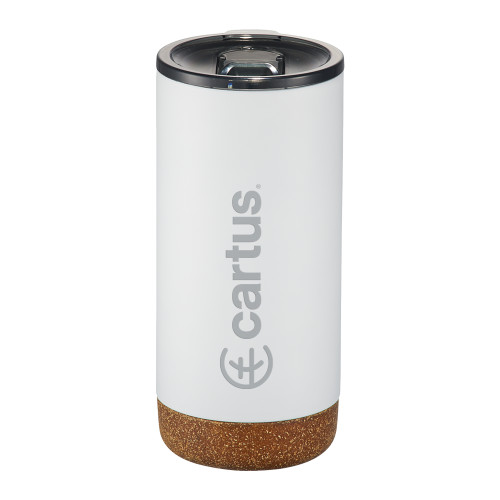 Valhalla Vacuum Insulated White Tumbler 16oz - Cartus Horizontal Engraved