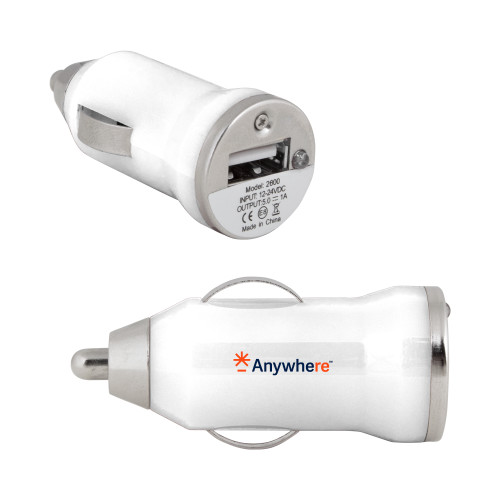  On the Go White Car Charger - Anywhere