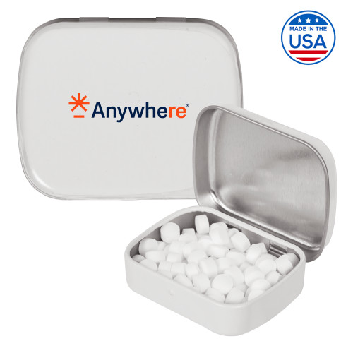  White Rectangular Peppermint Tin - Anywhere