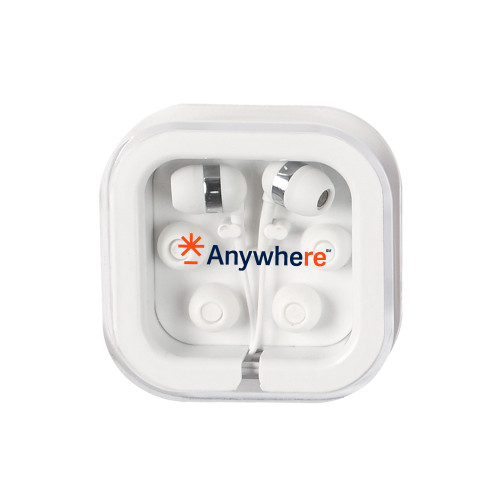  Ear Buds in Clear Square Case - Anywhere