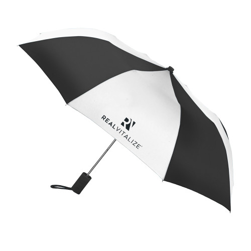  42 Inch Slim Stick Black/White Umbrella - RealVitalize Primary Mark