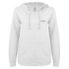Thumbnail image for  ENZA Womens White V Notch Raw Edge Fleece Hoodie