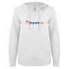 Thumbnail image for  ENZA Womens White V Notch Raw Edge Fleece Hoodie