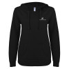 Thumbnail image for  ENZA Womens Black V Notch Raw Edge Fleece Hoodie