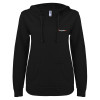 Thumbnail image for  ENZA Womens Black V Notch Raw Edge Fleece Hoodie