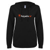 Thumbnail image for  ENZA Womens Black V Notch Raw Edge Fleece Hoodie