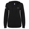 Thumbnail image for  ENZA Womens Black V Notch Raw Edge Fleece Hoodie