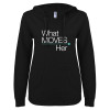 Thumbnail image for  ENZA Womens Black V Notch Raw Edge Fleece Hoodie