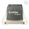 Thumbnail image for  Split Recycled Cotton Natural/Black Drawstring Bag