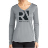 Thumbnail image for  Womens Grey Performance Long Sleeve V Neck Shirt