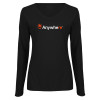 Thumbnail image for  Womens Black Long Sleeve V Neck Tee 