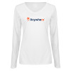 Thumbnail image for  Womens White Long Sleeve V Neck Tee