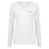 Thumbnail image for  Womens White Long Sleeve V Neck Tee