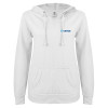 Thumbnail image for  ENZA Womens White V Notch Raw Edge Fleece Hoodie
