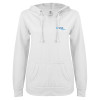 Thumbnail image for  ENZA Womens White V Notch Raw Edge Fleece Hoodie