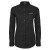 Thumbnail image for  Womens Black Twill Button Down Long Sleeve 