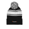 Thumbnail image for  Black/White Two Tone Knit Pom Beanie w/Cuff
