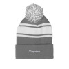 Thumbnail image for  Grey/White Two Tone Knit Pom Beanie w/Cuff